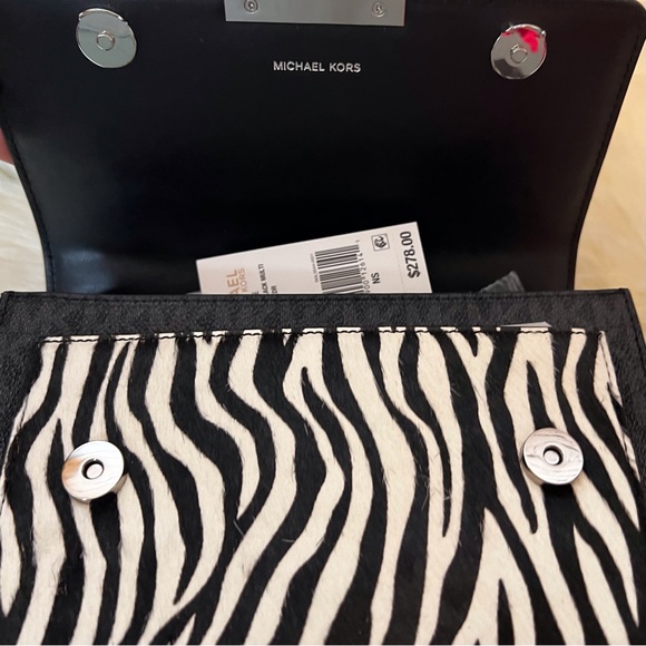 MICHAEL KORS JADE BLACK MULTI Calf Hair and Leather Shoulder Bag - Picture 9 of 12